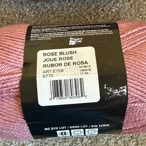 Red Heart Soft Yarn - Rose Blush. 3 Skeins. Yarn has slight sheen! Gorgeous! - Picture 7 of 7